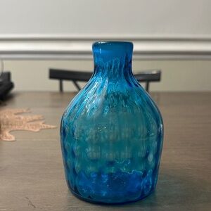 Blue Textured Glass Vase